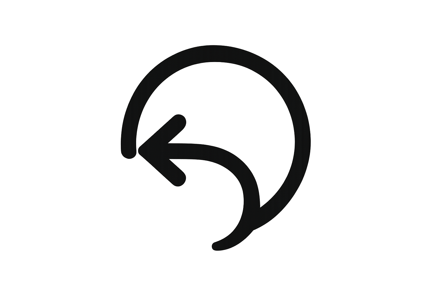 a elegant black on transparent easy return icon