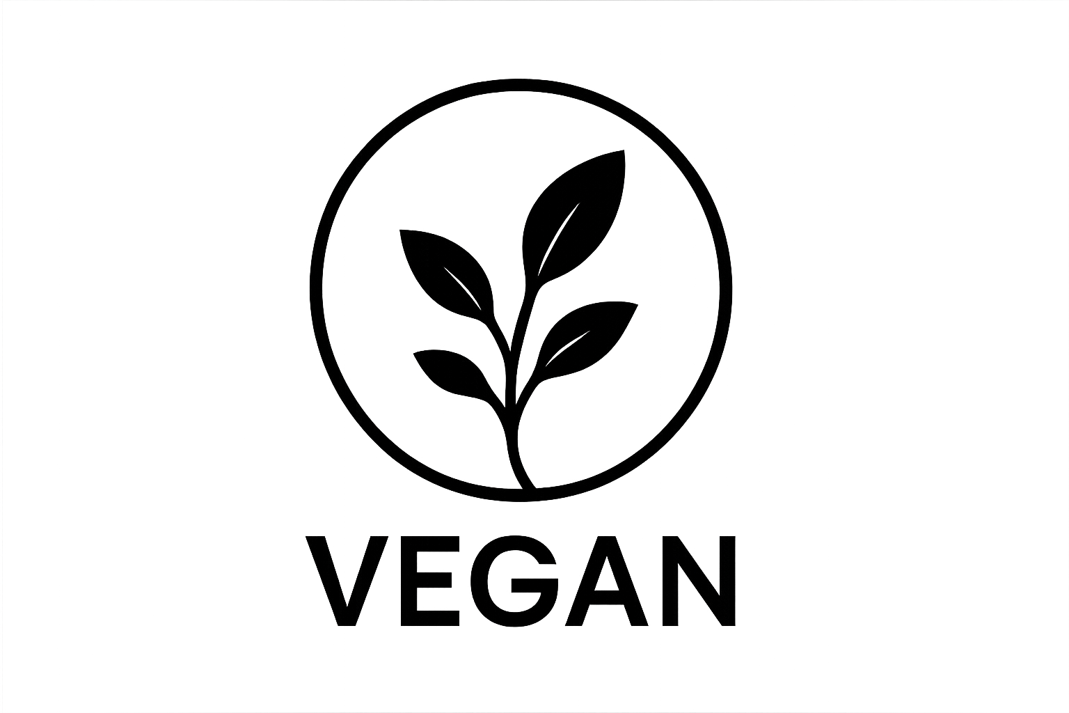 a elegant black on transparent icon for vegan and organic business