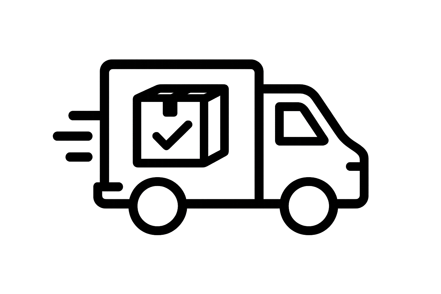 a elegant shipping icon in black on transparent background