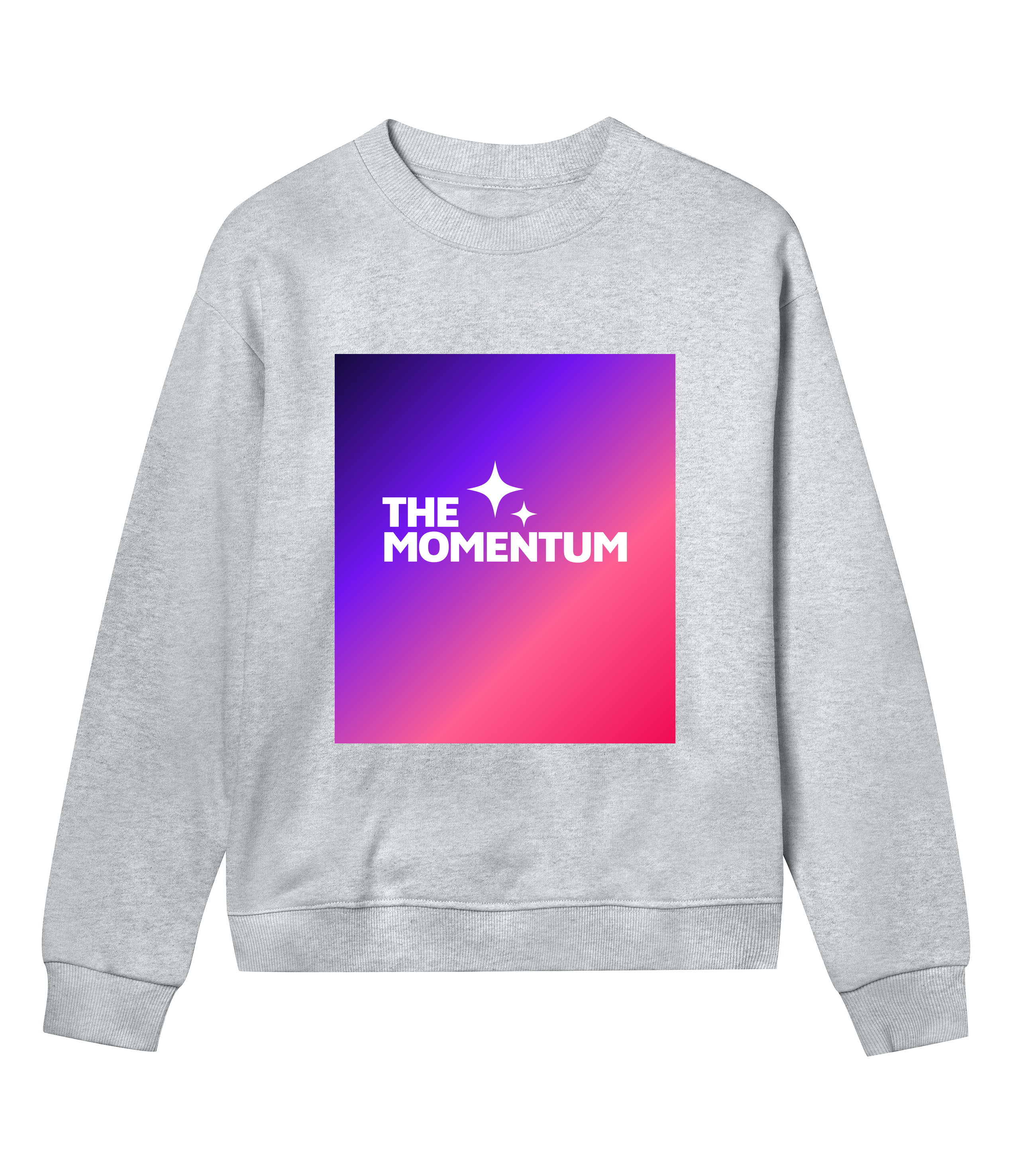 womens´s-grey-melange-sustainable-organic-sweatshirt-the-momentum-print