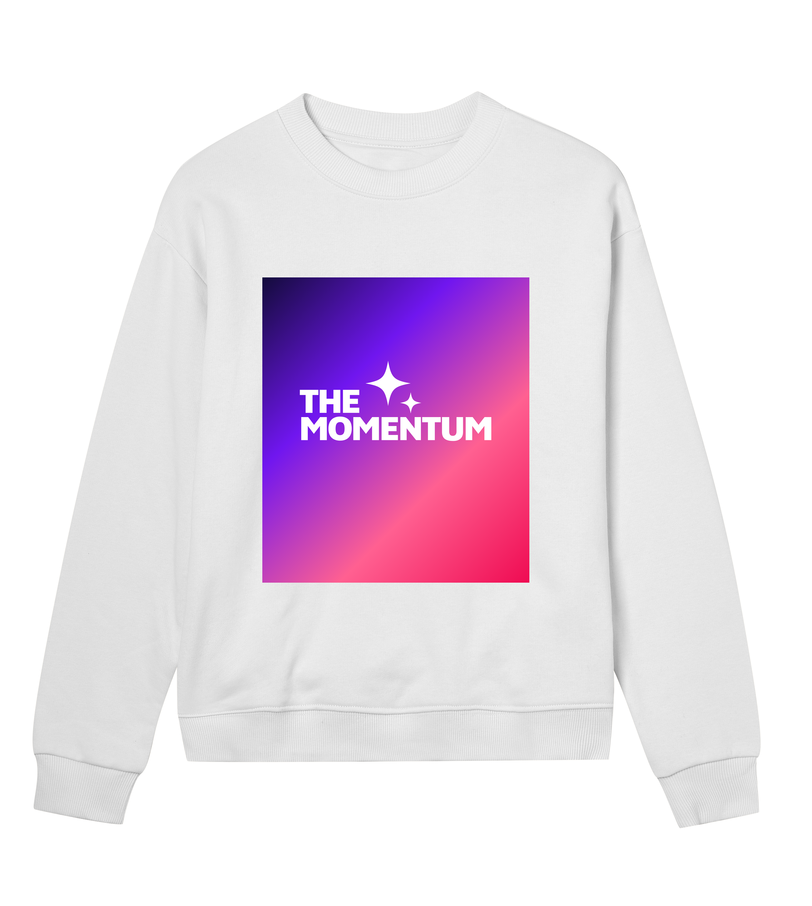 Women's.white-organic-sweatshirt-with-the-moentum-print